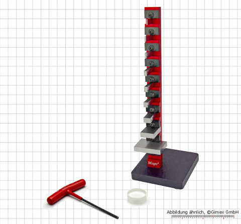 Parallelendmaß-Prüfsatz für Mikrometer, 12 tlg., mit Planglas