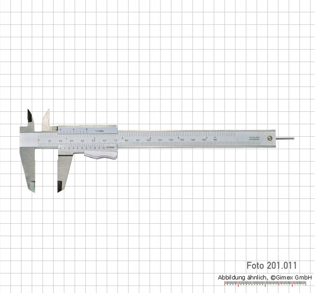 Vernier calipers with round depth gauge, 150x0,05 mm