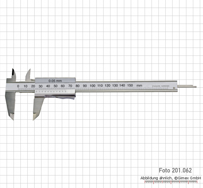 Vernier calipers TOP, 150x0,05 mm, screw