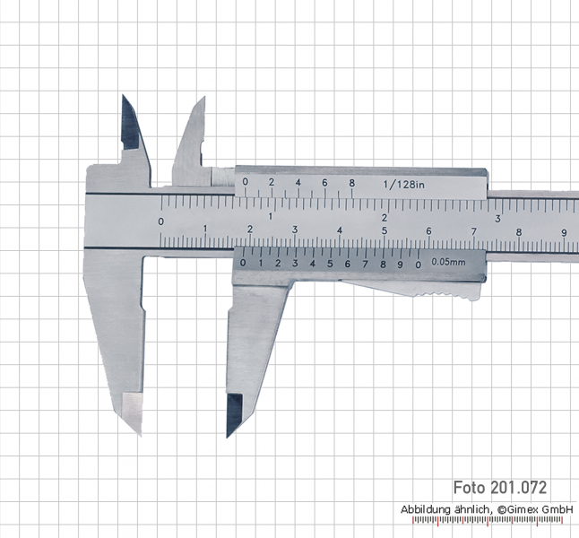 Vernier caliper TOP, 300 x 0,05 mm / 12" x 1/128", auto