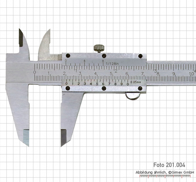 T-Messschieber, 150 x 0.05 mm / 6" x 1/128", Spezialstahl, Feststellschraube