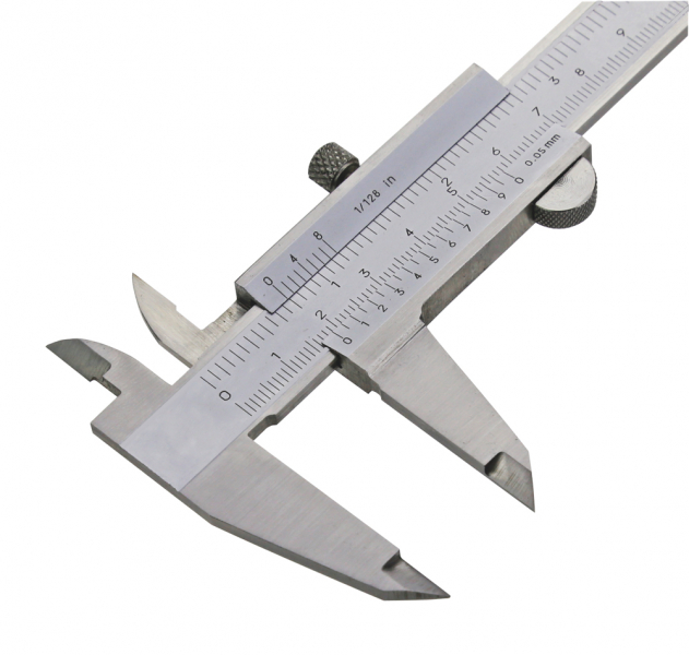 Vernier caliper, INOX, set screw, 150 x 0.05 mm / 6" x 1/128"