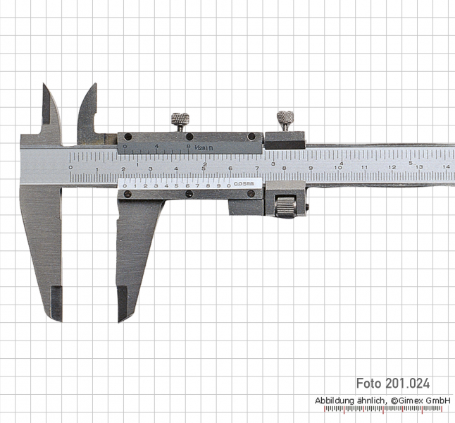 Vernier caliper, special steel, with fine adjustment, 300 x 0.05 mm