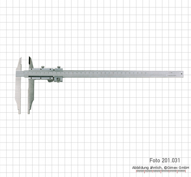 Vernier calipers, special steel, with point, 300 x 90 x 0,05 mm