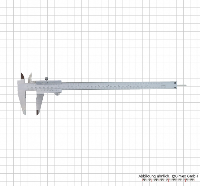 Vernier caliper, INOX, set screw, 300 x 0.05 mm / 12" x 1/128"