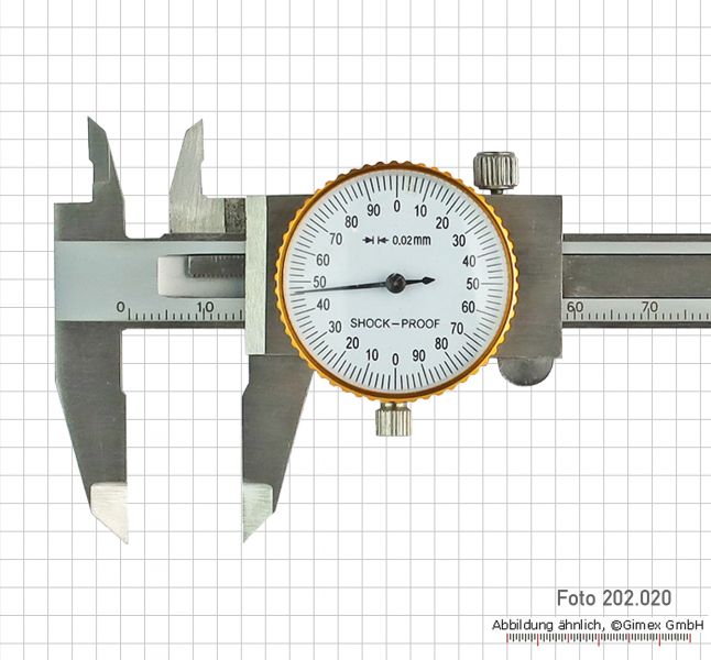 Dial caliper, 100 x 0,02 mm