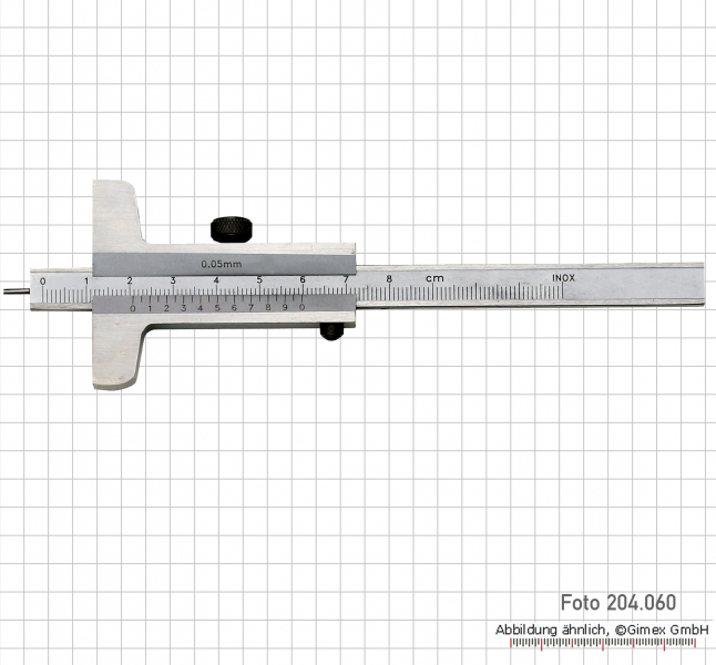 Prec. depth vernier calipers with needle point  80 x 50 mm