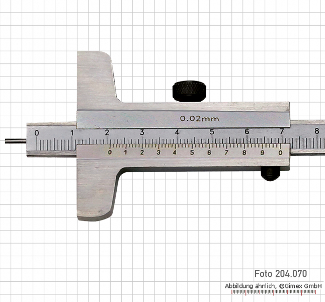 Depth vernier caliper with needle point, 80 x 50 x 0.02 mm, INOX