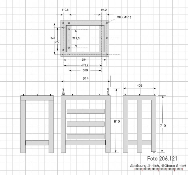 Stands for granit plate from 630x400 until 1000 x 630 mm