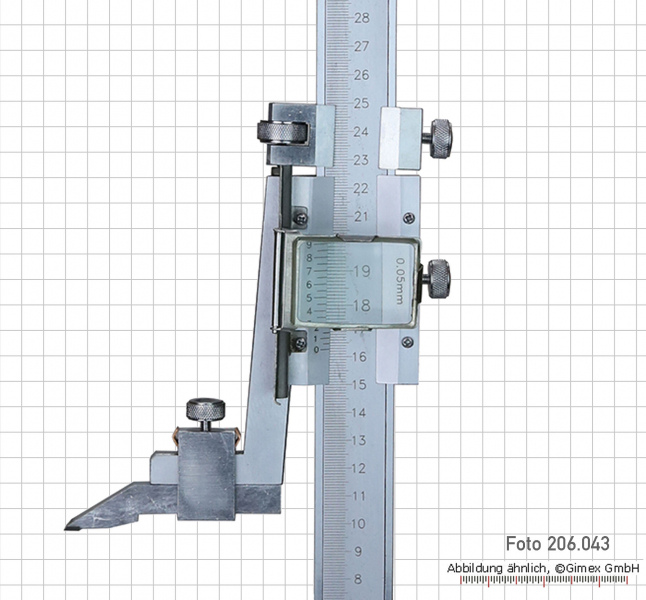 Höhenmess- und Anreißgerät mit Lupe,  300 mm