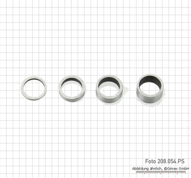 Shim ring set, 4 pcs, 0.5, 1, 2, and 3 mm