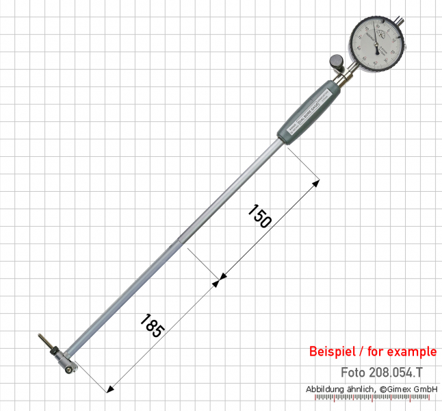 Depth extension for internal measuring instrument