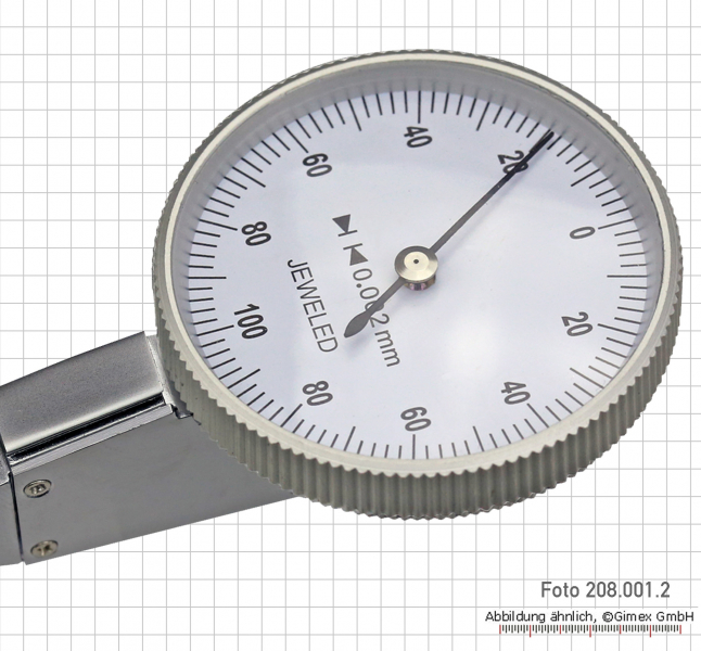 Universal test indicator, honrizontal, 0.2 x 0.002 mm, Ø 40 mm