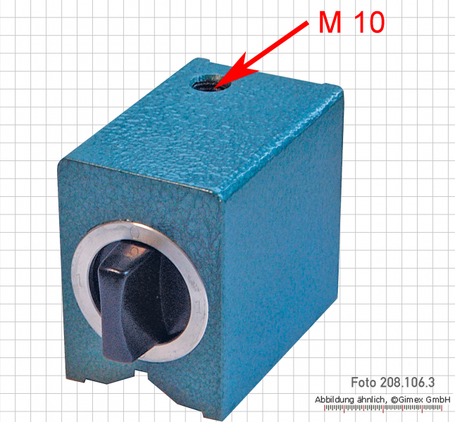 Magnetic base, 60 kg, M10