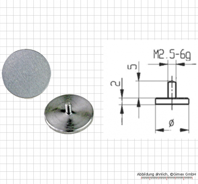 Messeinsatz für Messuhr, teller, 10 mm
