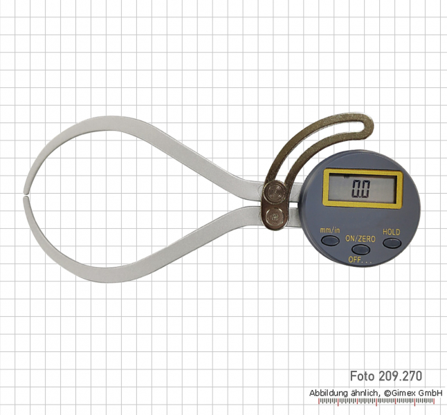 Digital caliper gauge for outside measurements,  0 - 10 mm