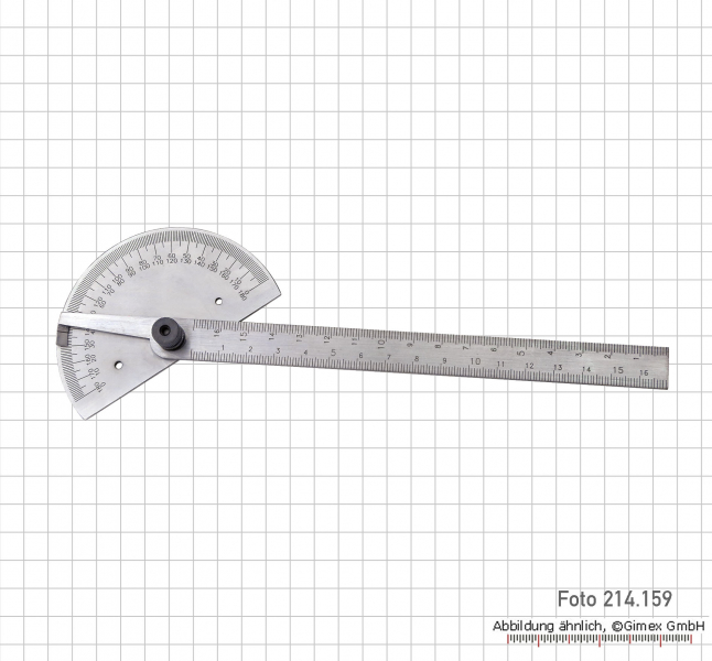 Gradmesser, 0 - 180°,  80 x 160 mm