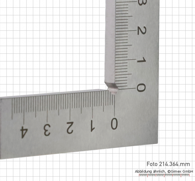 Control squares, INOX, flat, 100 x 70 mm - with mm scale