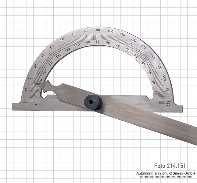 Steel Protractors, 0 - 180°, 120 x 150 mm