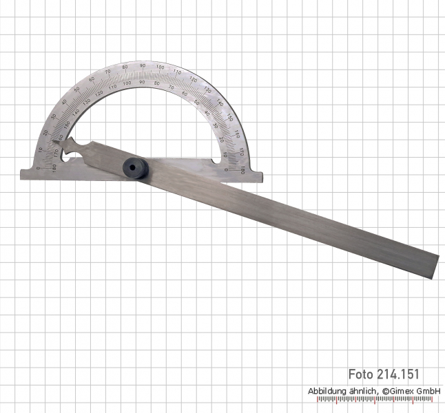 Steel Protractors, 0 - 180°,  80 x 120 mm