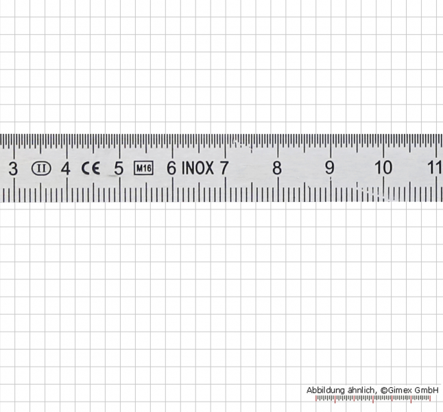 Steel ruler, INOX, rigid pattern,  300x30x1,0 mm