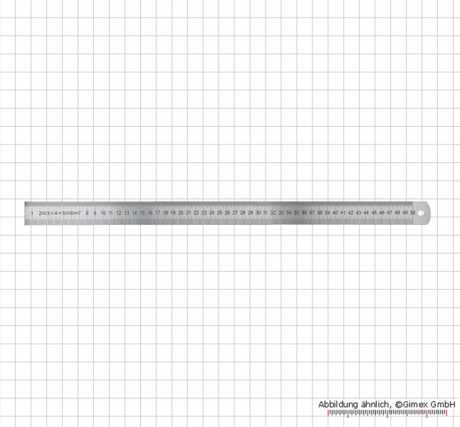 Steel ruler, INOX, rigid pattern,  500x30x1,0 mm