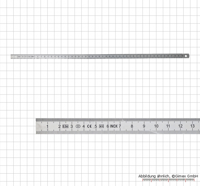 Steel ruler, INOX, flexible pattern, 1000x24x0,5 mm