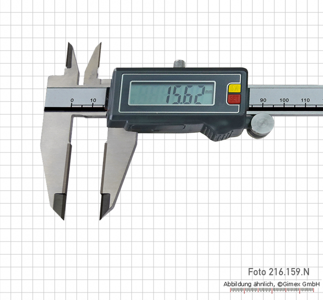 Digital caliper with carbide measuring face 200 mm, IP 67