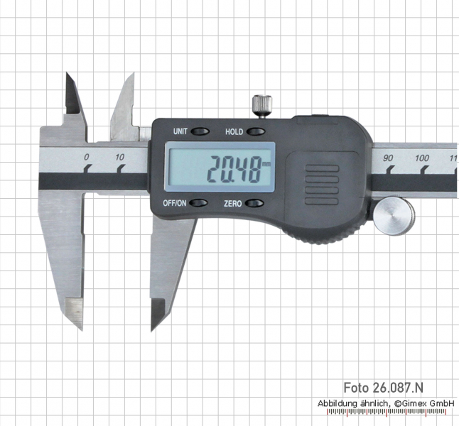 Digital caliper, with roller, 200 mm