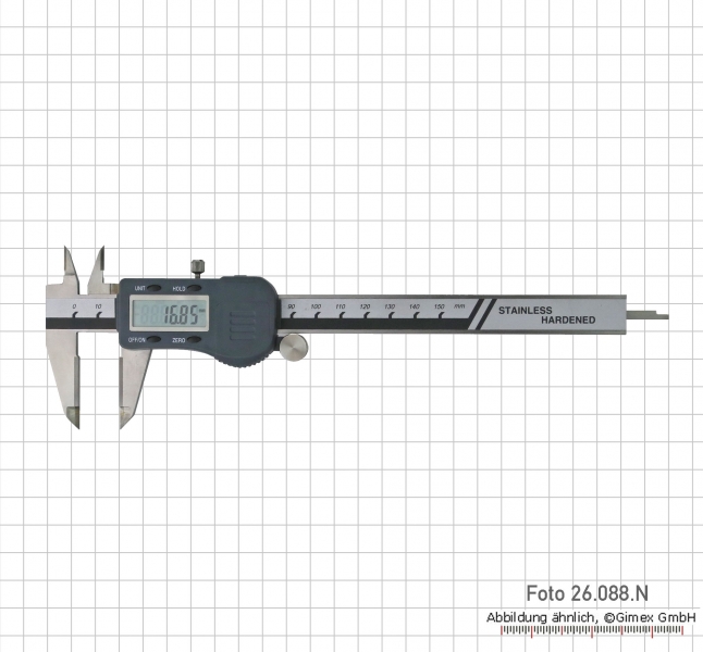 Digital caliper, with roller, 150 mm (carbide faces)