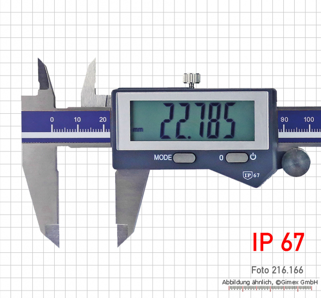 Digital poket calipers, IP 67,  150 mm, inductive measuring system