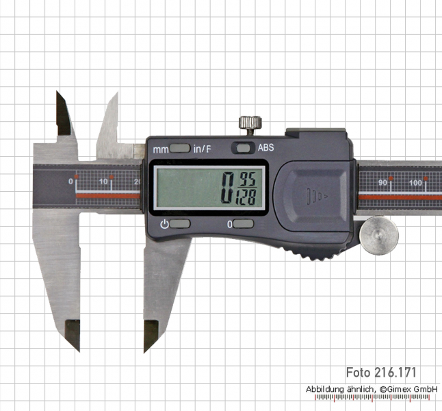 Digital caliper 200 mm, with frac display