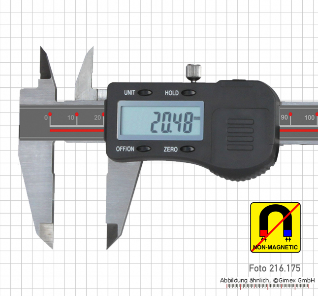 Digital calipers, 150 mm, non magnetic