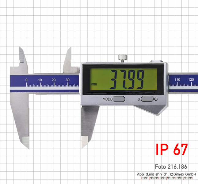 Digital poket calipers, IP 67,  150 mm, inductive measuring system with Bluetooth data transmission device