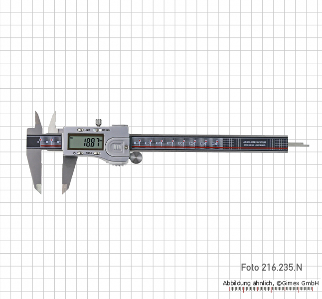 Digital poket caliper,  200 mm, ABS-System