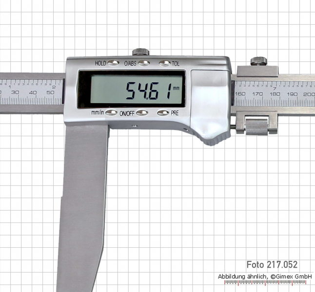 Digital control caliper, 500 x 250 mm