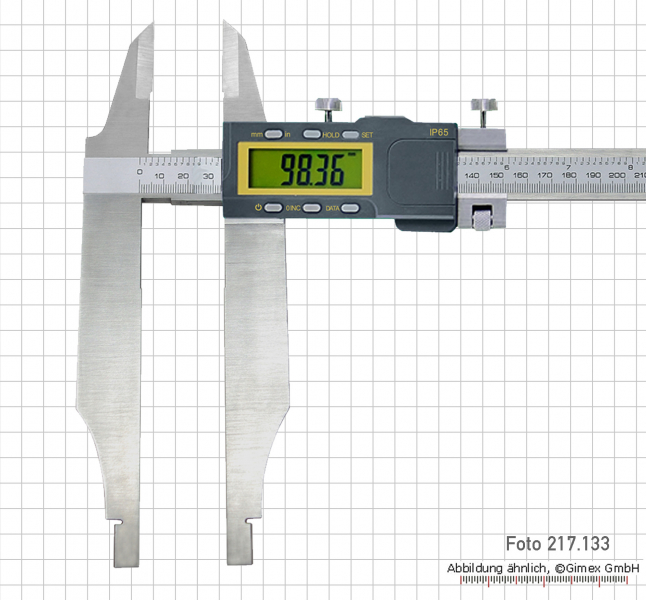 Digital control caliper with points, IP65, 300 x 90 mm