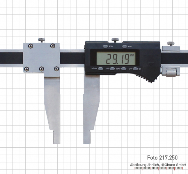 Digital control caliper with moveable jaw, 1000 x 150 mm