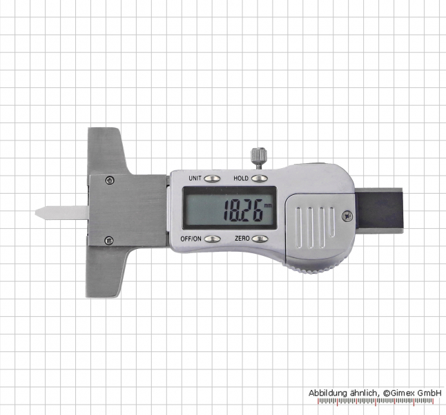Digital depth caliper with thin meas. rod, 25 mm x 60 mm