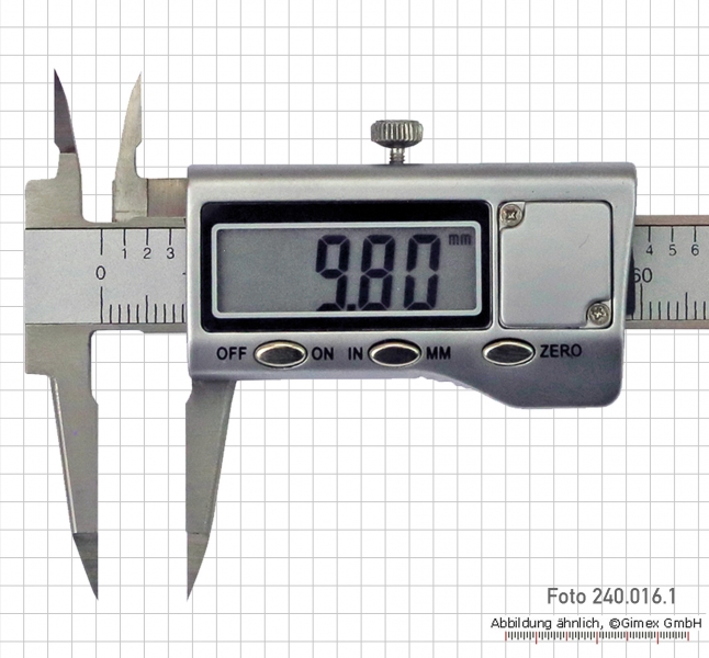 Digital caliper, with narrow jaws and narrow points, 70 mm