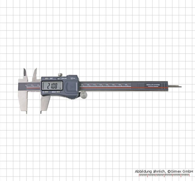 Digital caliper 3 - 150 mm, with small jaws, ABS