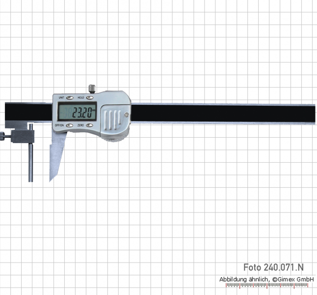 Digital caliper for wall thickness, 4 - 150 mm, 3V