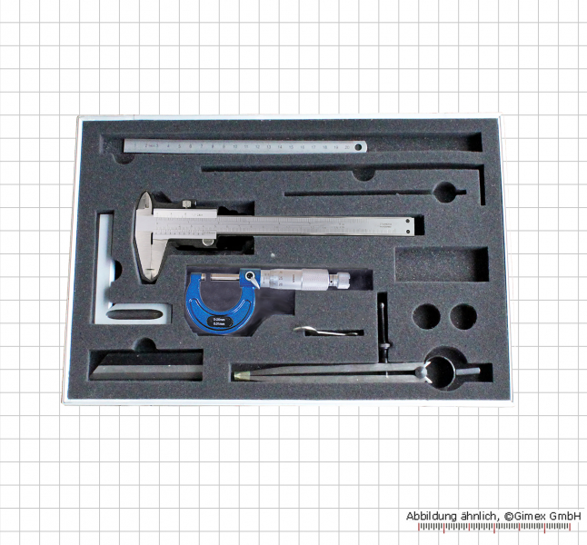meas. tools 6 pcs/set, caliper with fix screw