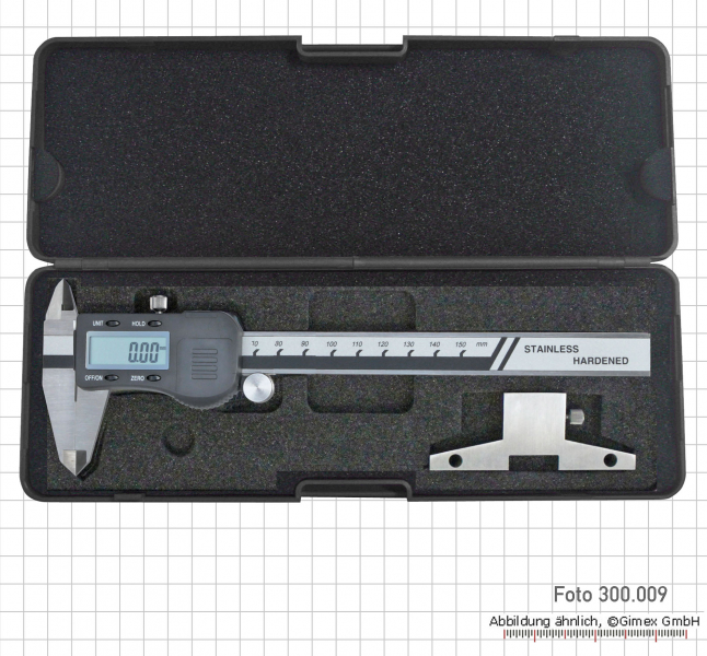 Measuring tools set, caliper + depth base