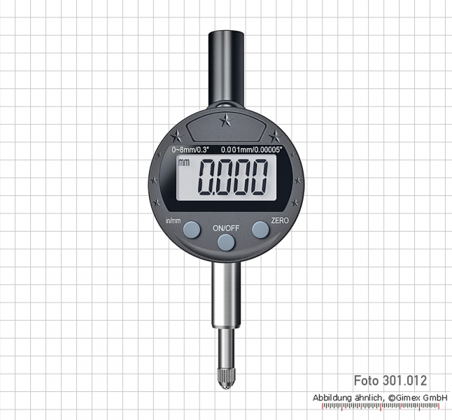 Digital dial indicator, 12.5 x 0.01 mm, 20 µm