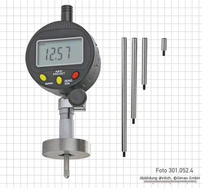 Digital dial indicator 25 mm with round depth base 40 mm
