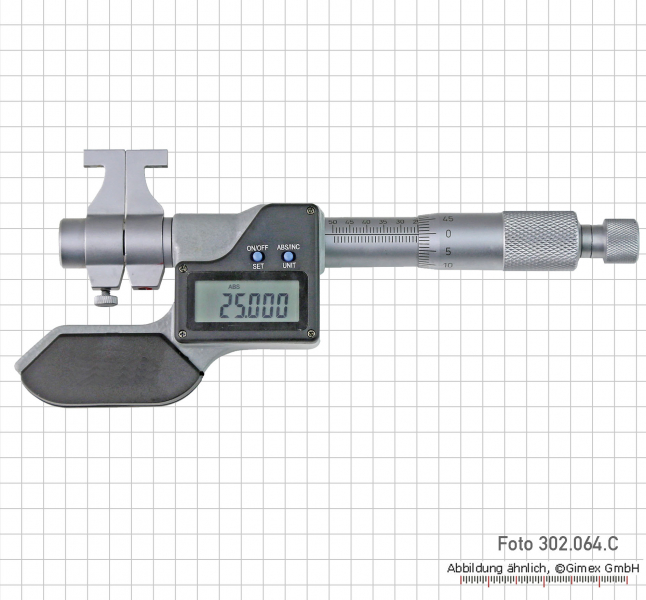 Dig. inside micrometer, round measuring face, IP65,  25 - 50 mm