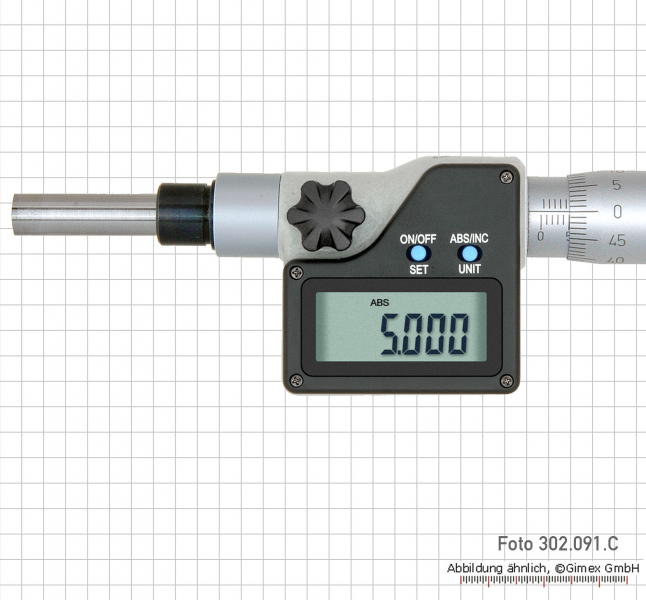 Digital micrometer head, IP65, 0 - 25 mm