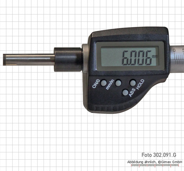 Digital micrometer head, 0 - 25 mm