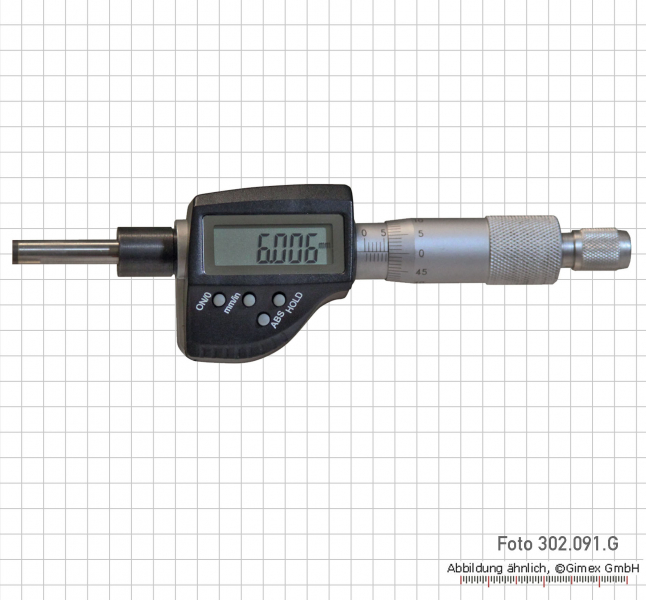 Dig. micrometer head, 0 - 25 mm